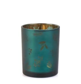Winter Charm Small Mercury Tealight Holder - Green