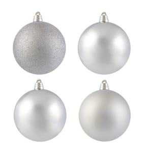 Festive Feeling 15cm Christmas Bauble 4 Pack - Silver