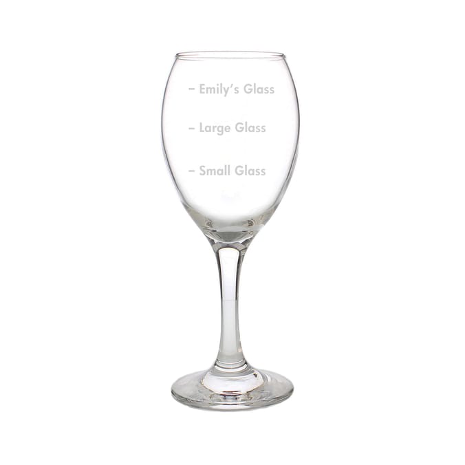 Personalised Measures Wine Glass Home Bargains