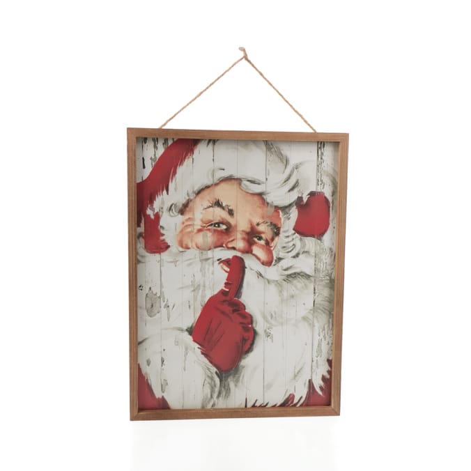 Festive Feeling Alpine Woods Santa Hanging Plaque