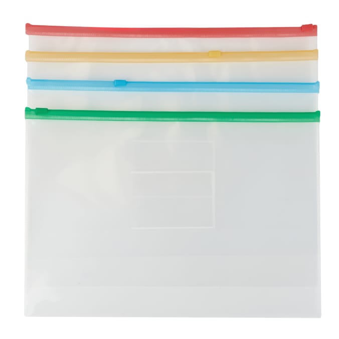 Stationery Store Zip Wallets 4 Pack
