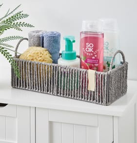 Home Collections Woven Rope Basket - Grey