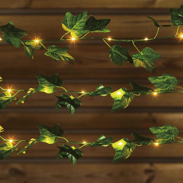 Firefly Ivy Leaf String Solar Lights Home Bargains