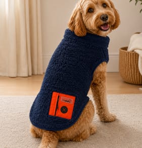  My Pets Teddy Fleece Navy Dog Coat  