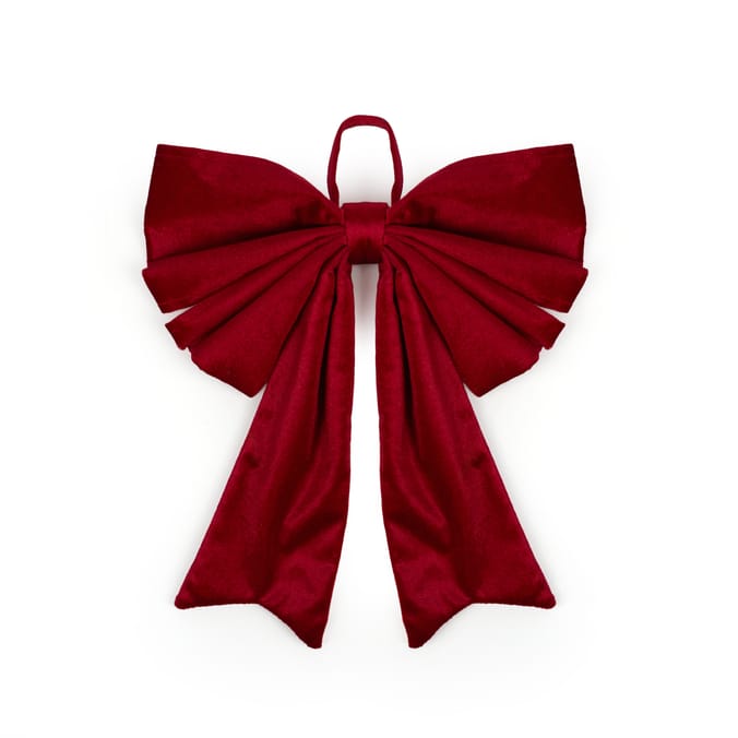Festive Feeling Alpine Woods Velvet Hanging Christmas Bow