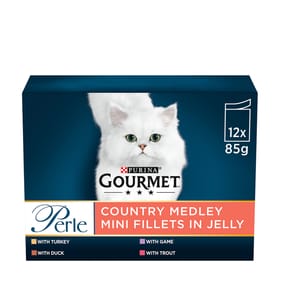 Gourmet Perle Country Medley in Jelly Wet Cat Food Pouches 12 x 85g