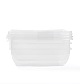 Kitchen Essentials 1L Food Boxes 3 Pack - Clear