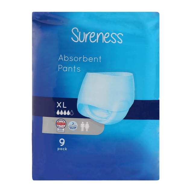 Sureness Absorbent Pants 9s Extra Large x4 Home Bargains