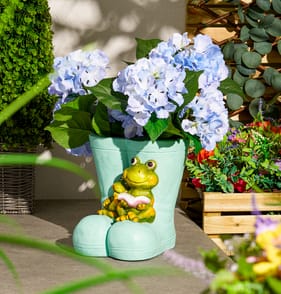 Jardin Frog In Wellington Boot Planter 24cm (approximate)