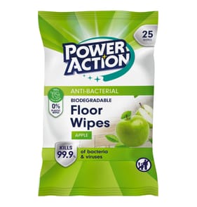 Power Action XL Antibacterial Floor Wipes 25s x2