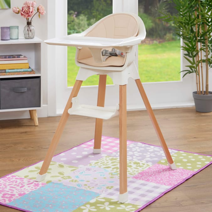 Liberty House Toys Kids High Chair – White and Beechwood