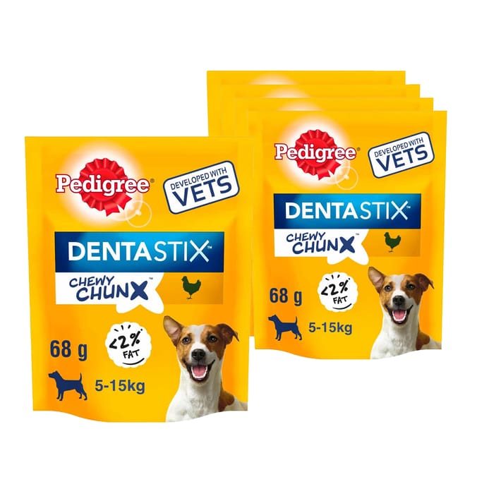 Pedigree Dentastix Chewy Chunx Mini Dog Treat Chicken Flavour 68g x5