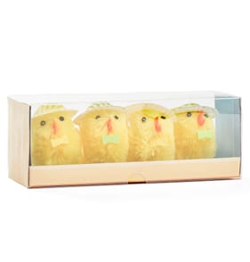 Hoppy Easter Chicks With Bonnets 4 Pack