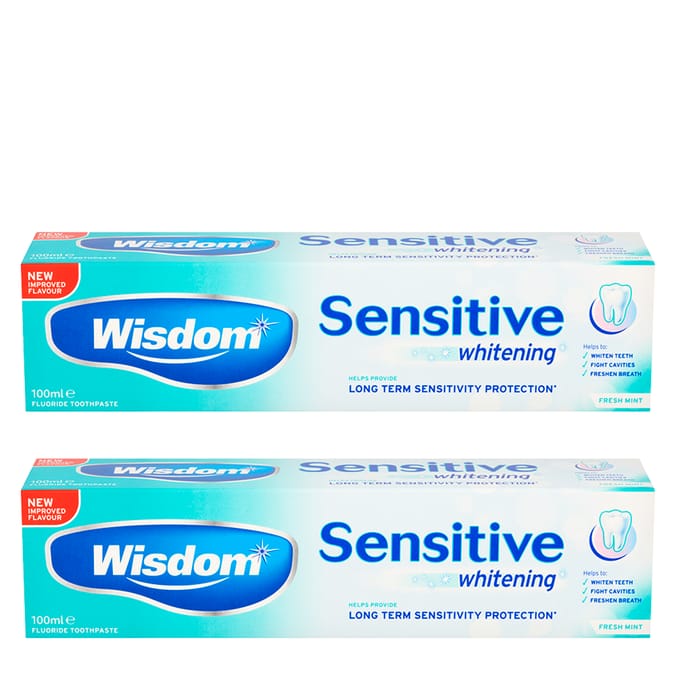 Wisdom Sensitive Whitening Fresh Mint Fluoride Toothpaste 100ml x2