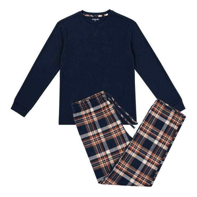 Originals Mens Navy Flannel Pyjamas