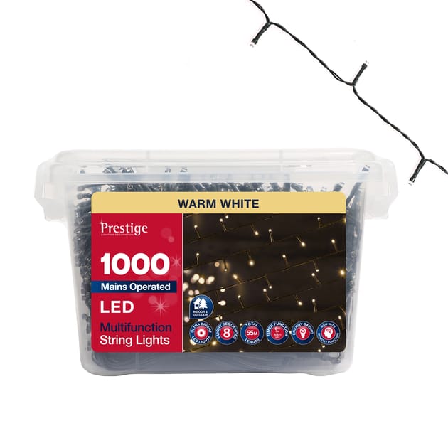 Prestige 1000 LED Multifunction String Lights Home Bargains