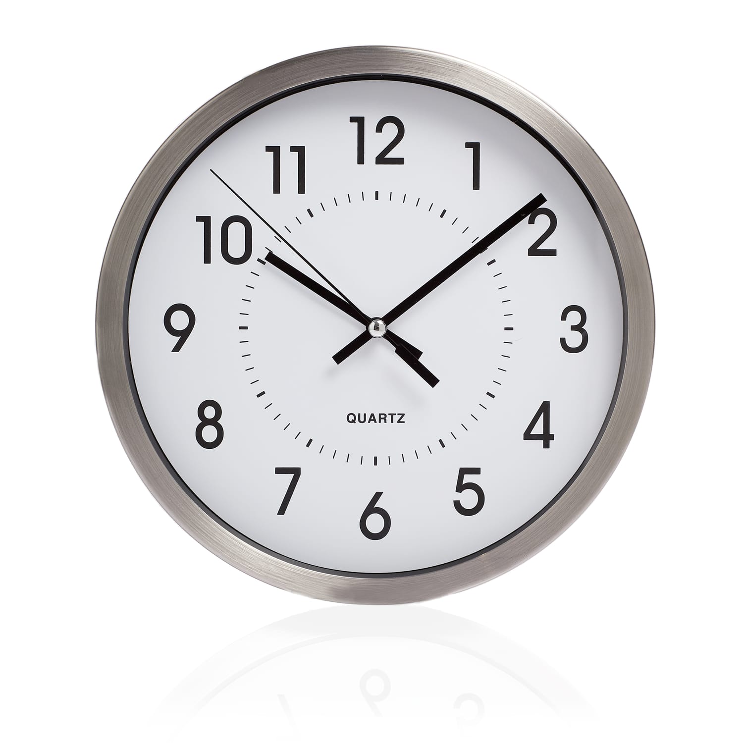 Home Collections 10" Aluminium Clock Home Bargains