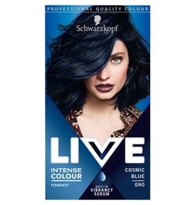 Schwarzkopf Live Intense Colour Black Hair Dye Permanent - Cosmic Blue 090