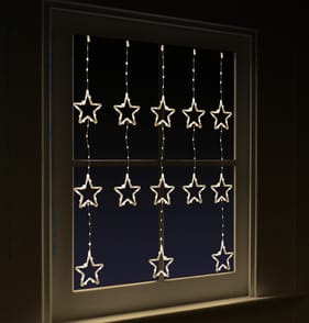 Prestige Mains Operated LED Star Curtain Lights - Warm White