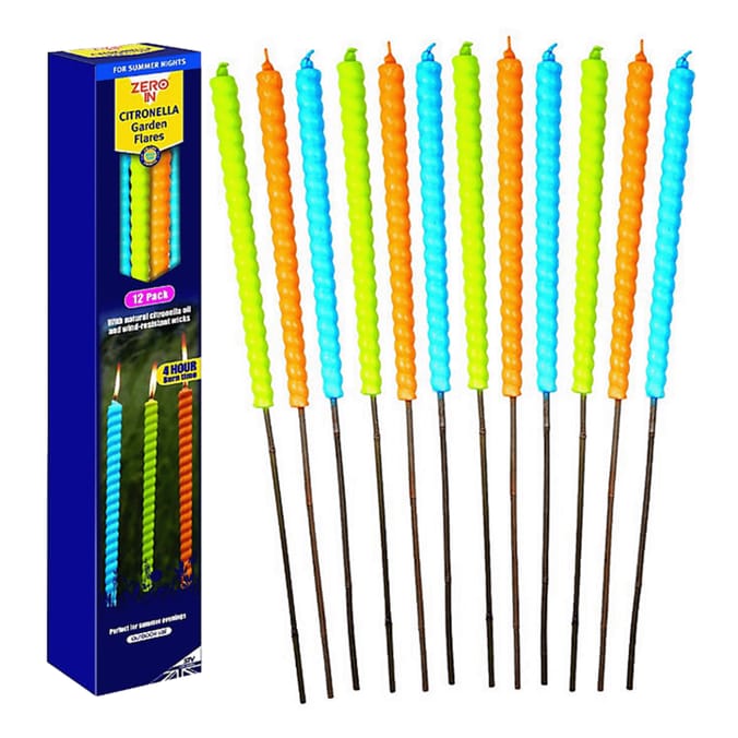 Zero In Citronella Garden Flares 12 Pack