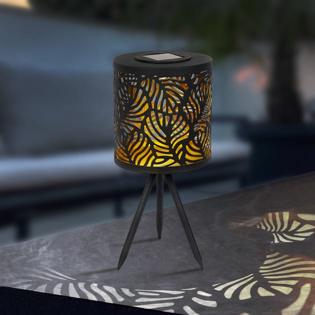 The Outdoor Living Collection Metal Leaf Table Lamp Solar Light Home