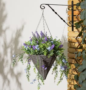 Jardin Artificial Rose Cone Basket - Purple