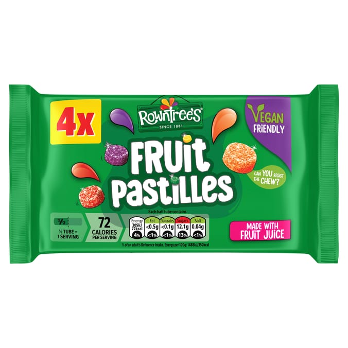 Rowntree's Fruit Pastilles Sweets 4 Pack Multipack 164g