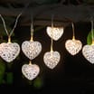 Firefly 10 Metal Heart String Solar Lights