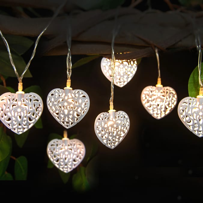 Firefly 10 Metal Heart String Solar Lights