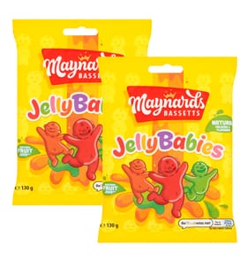 Maynards Bassetts Jelly Babies Sweets Sharing Bag 130g x2