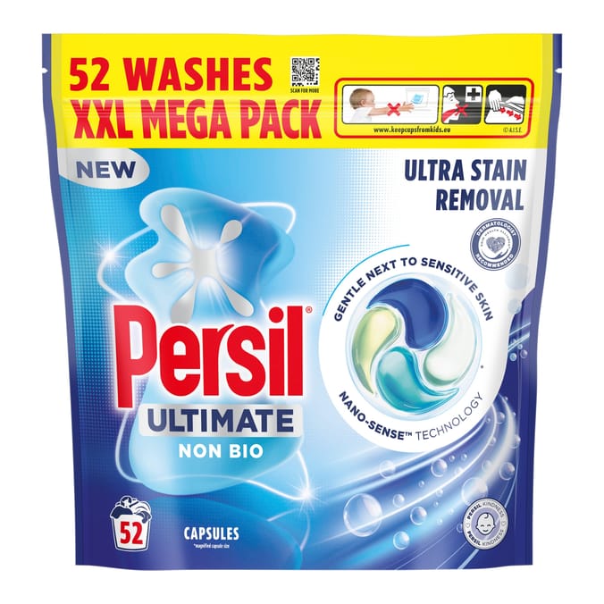 Persil Ultimate Laundry Capsules 52 Washes - Non Bio Ultra Stain Removal
