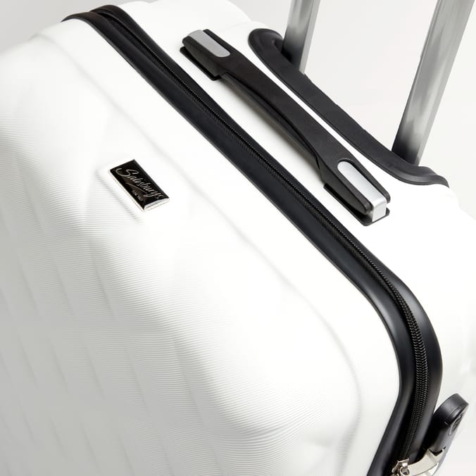 Salisbury Embossed Quilted Shell Suitcase - Off White