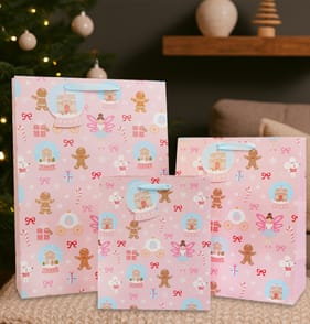 Festive Feeling Gift Bag Set - Gingerbread