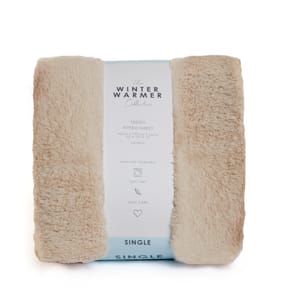 The Winter Warmer Collection Double Teddy Fleece Fitted Sheet - Latte