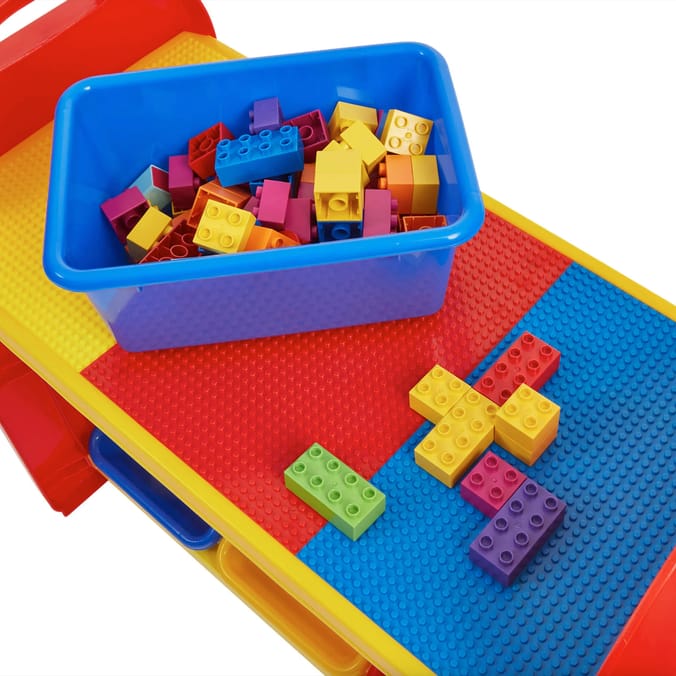 Liberty House Toys 6-Bin Storage Organiser Unit With Construction Tabletop