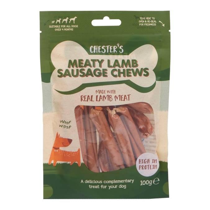 Chester's Meaty Sausage Chews 100g - Lamb