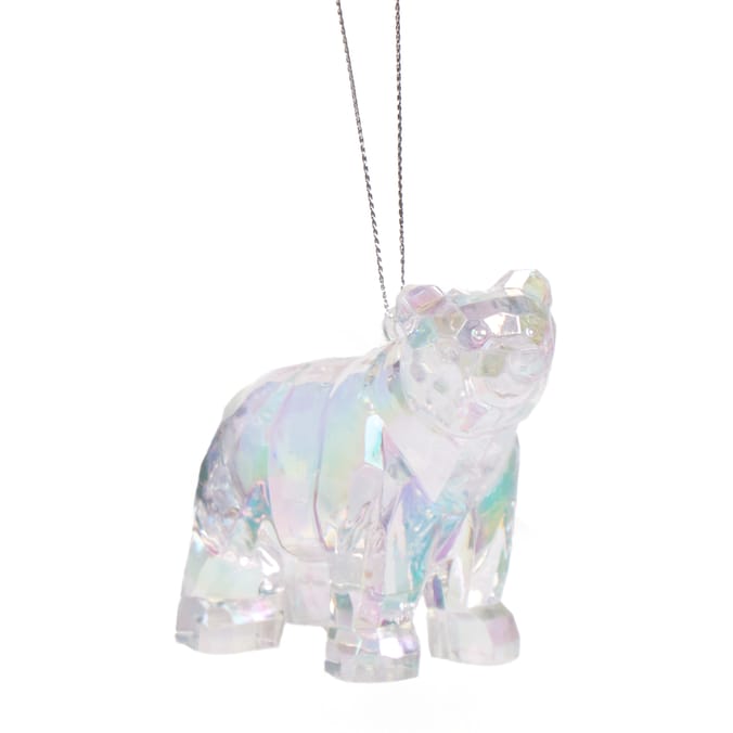 Frosted Spirit Iridescent Polar Bear Hanging Decoration