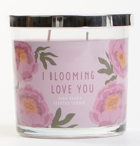 I Blooming Love You Scented Candle - Pink Peony 