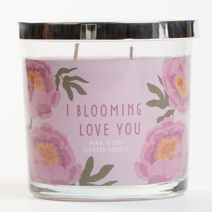 I Blooming Love You Scented Candle - Pink Peony