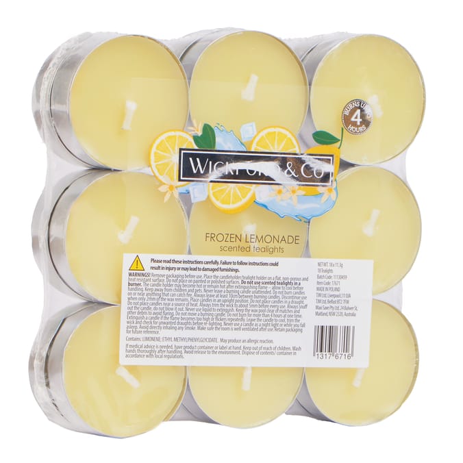 Wickford & Co Scented Tealights 18 Pack - Frozen Lemonade