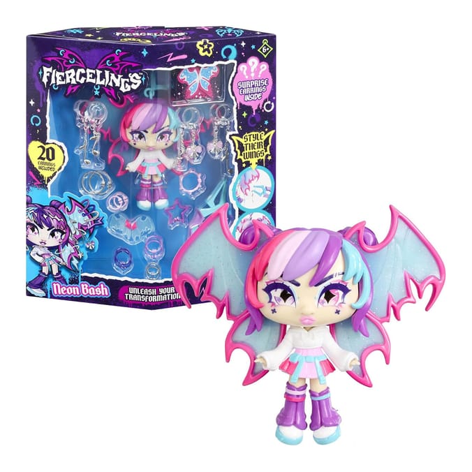 Fiercelings Deluxe Fashion Doll Keychain - Neon Bash