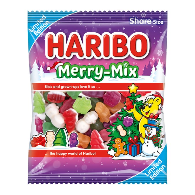 Haribo Merry-Mix Jelly & Foam Sweets Sharing Bag 160g -  Fruit, Candyfloss & Marshmallow Flavour