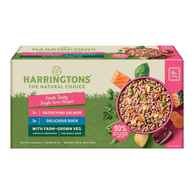Harringtons Fresh Tasty Single Serve Adult Grain Free Recipes 6 x 150g - with Veg