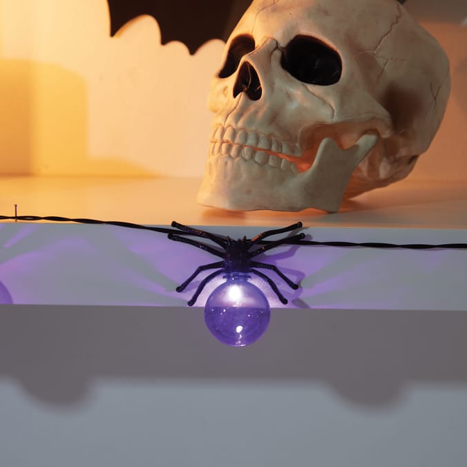 Hallow Scream 10 LED Spider String Lights