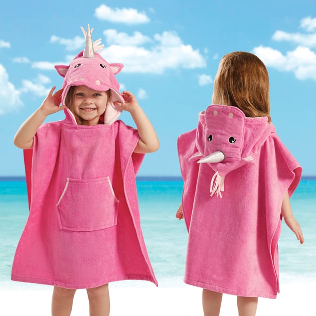 Hello Summer Hooded Poncho Unicorn Home Bargains