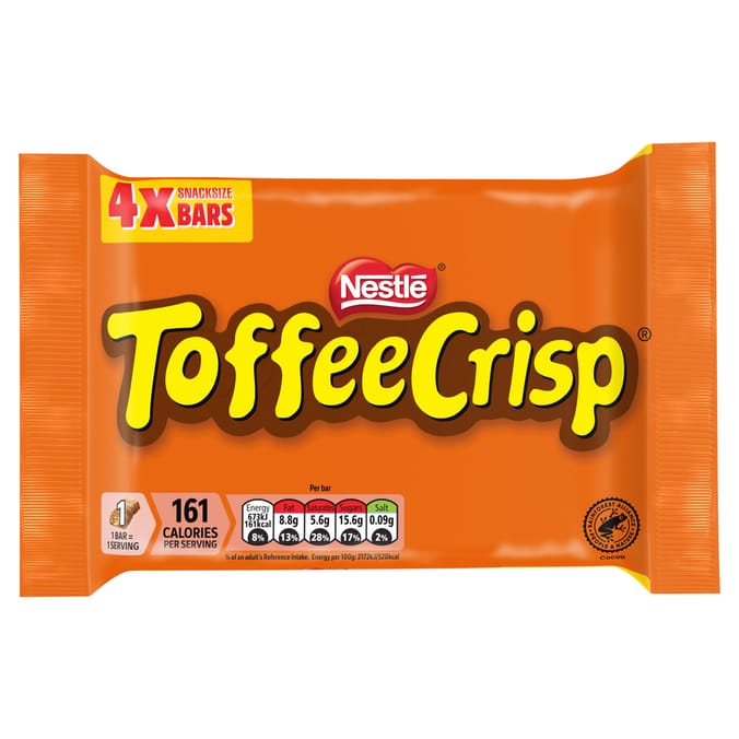 Toffee Crisp Bar 4 Pack Multipack 124g