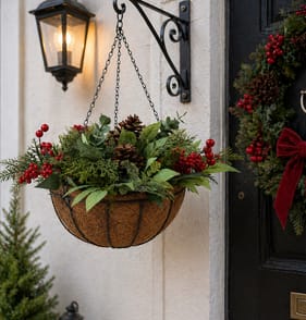 Festive Feeling Hanging Basket