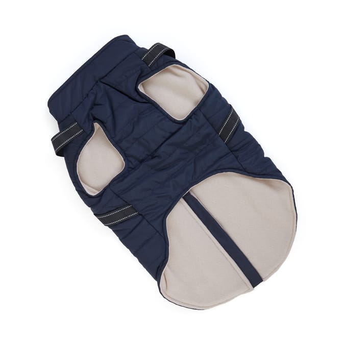 My Pets Harness Dog Coat Navy Home Bargains