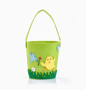 Hoppy Easter Felt Bucket - Green
