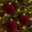 Festive Feeling 15cm Flocked Christmas Baubles 3 Pack